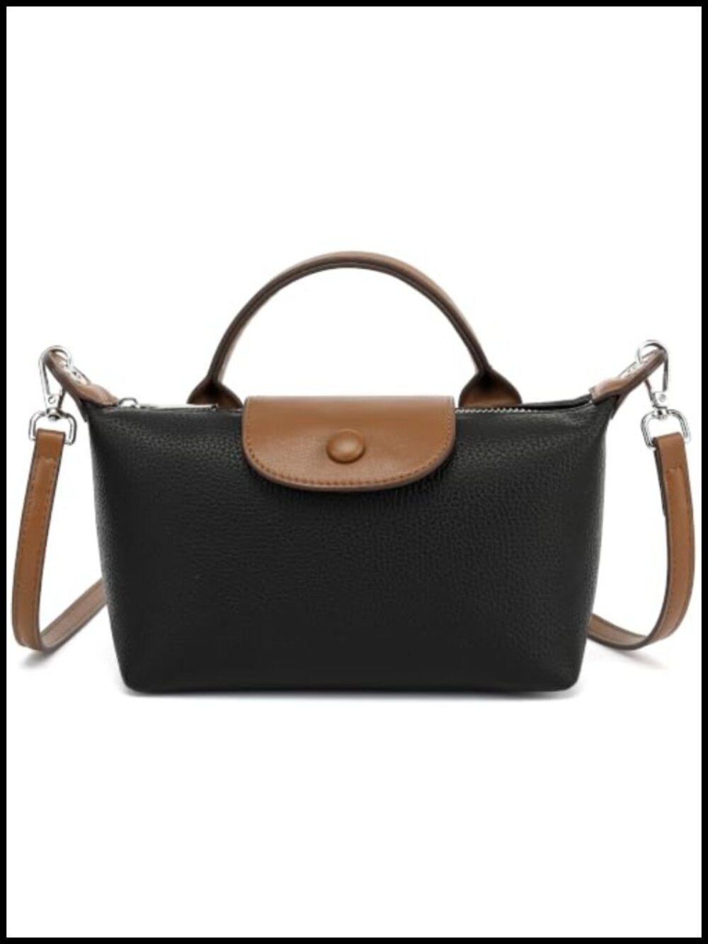 Vegan Leather Quilted Crossbody Bag Mini Purse Adjustable Strap